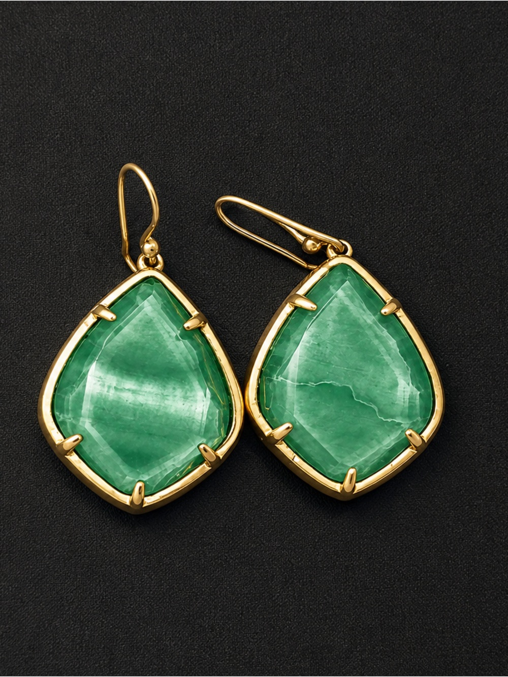 Lucky Brand Gold-Tone Earrings with Green Accent